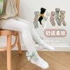 Children's pantyhose, baby spring and autumn, solid color bow jumpsuit, girls' leggings wholesale details Picture